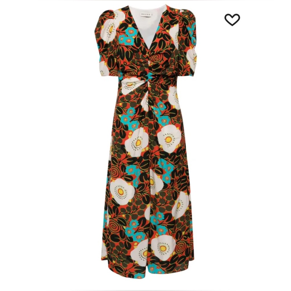 NWT Rhode Size 10 Floral Print Women's Dress Maci Puff sleeve dress